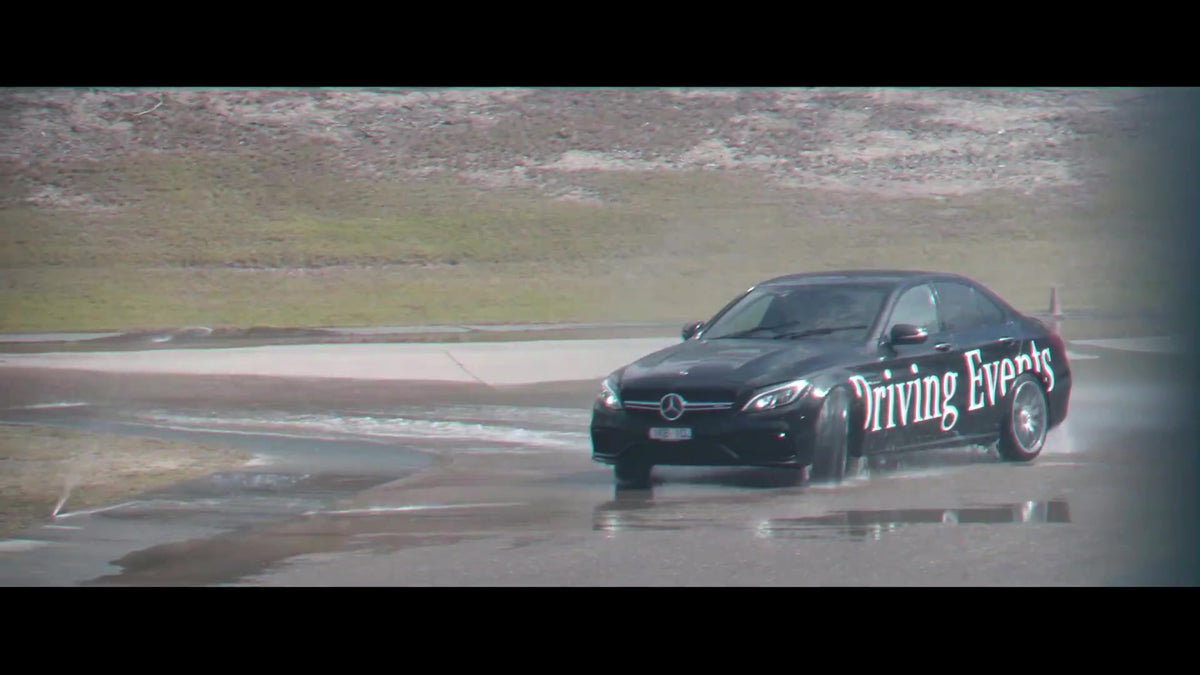 Mercedes skid-pan driving
