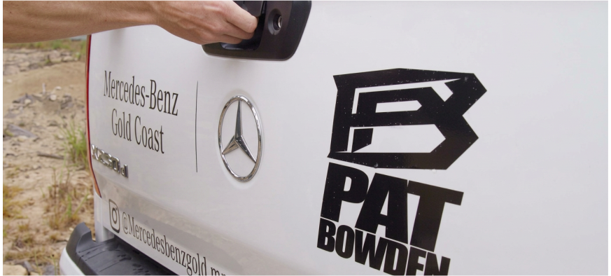 Mercedes-Benz Gold Coast and Pat Bowden branding on the X-Class