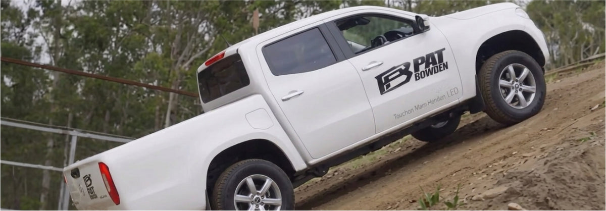 Pat Bowden-branded Mercedes-Benz X-Class on a dirt track